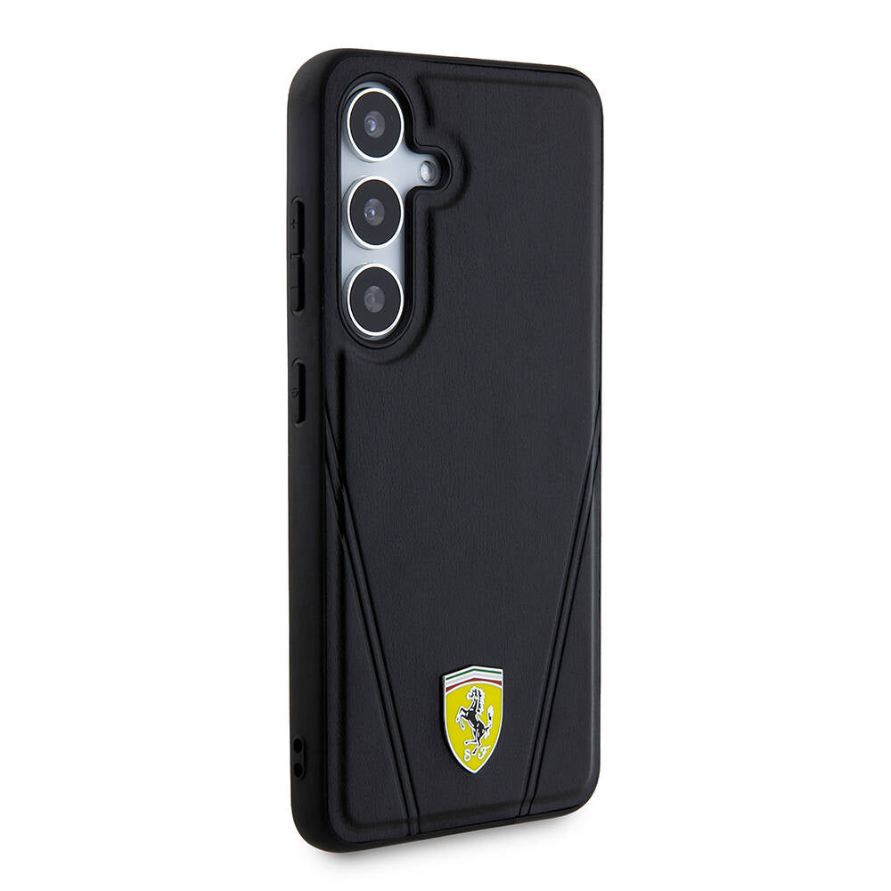Ferrari Galaxy S24 Plus Orjinal Lisanslı M-safe Şarj Özellikli Sıcak Baskı V Çizgili Deri Kılıf Ferrari Galaxy S24 Plus Orjinal Lisanslı M-safe Şarj Özellikli Sıcak Baskı V Çizgili Deri Kılıf